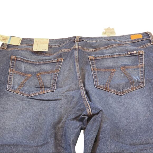 Seven7 The Tower High Rise Medium Wash Ripped Knee Cropped Jeans Plus Size 20 - Picture 5 of 11